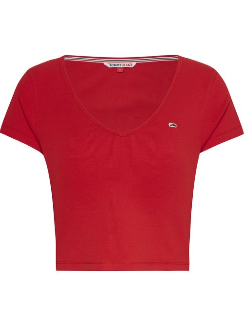Crop-top-Essential-con-cuello-de-pico