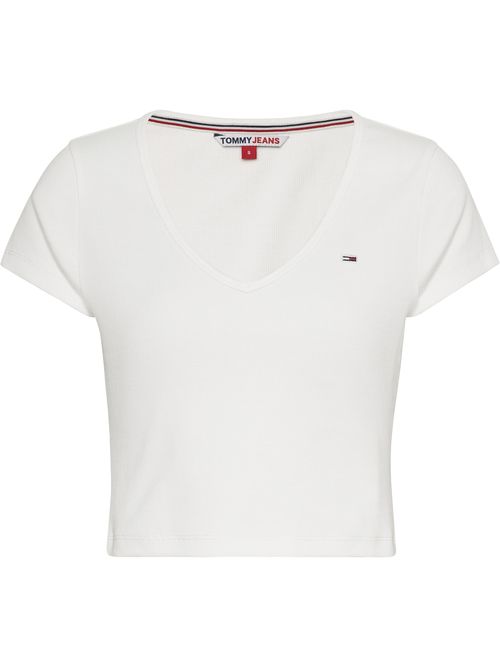 Crop-top-Essential-con-cuello-de-pico
