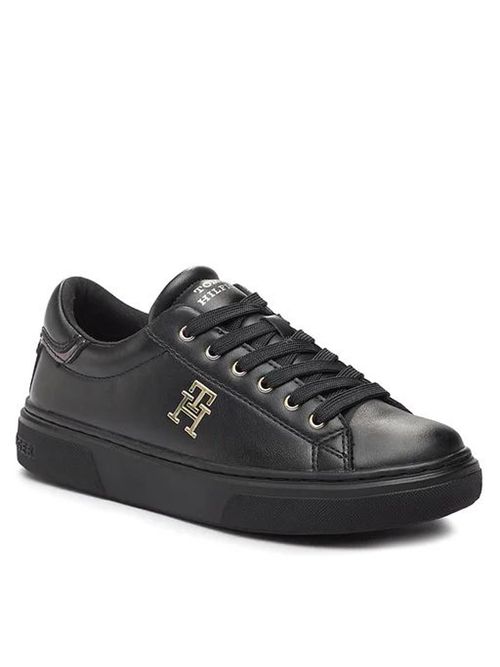 Cuero Zapatillas Tommy Hilfiger Mujer Negras Bambas Tommy Hilfiger