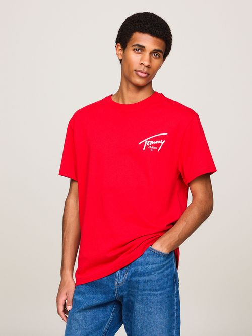 Camiseta-de-cuello-redondo-con-logo