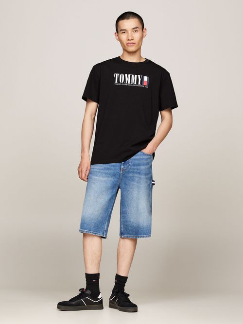 Camiseta-de-cuello-redondo-con-logo-de-Tommy