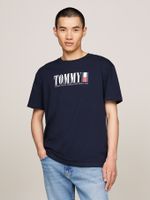 Camiseta-de-cuello-redondo-con-logo-de-Tommy