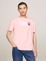 Camiseta-de-cuello-redondo-con-logo-de-Tommy