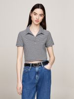 Polo-cropped-de-corte-slim-con-Cuello-en-V