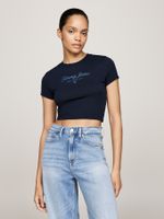 Camiseta-cropped-slim-Tommy-Prep-Luxe