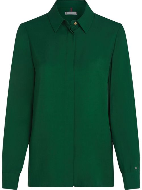 Camisa-de-corte-amplio-con-logo-metalico