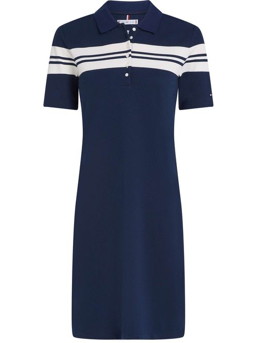 Vestido-tipo-polo-con-diseño-colorblock-de-corte-slim