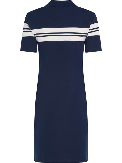 Vestido-tipo-polo-con-diseño-colorblock-de-corte-slim