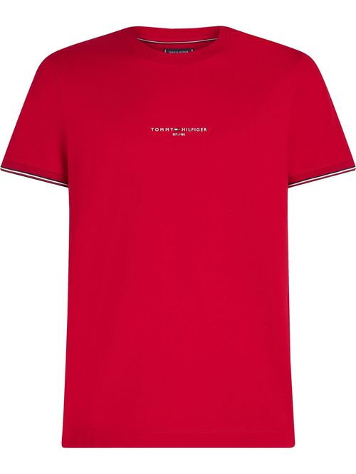 Camiseta-de-corte-slim-con-mangas-ribeteadas