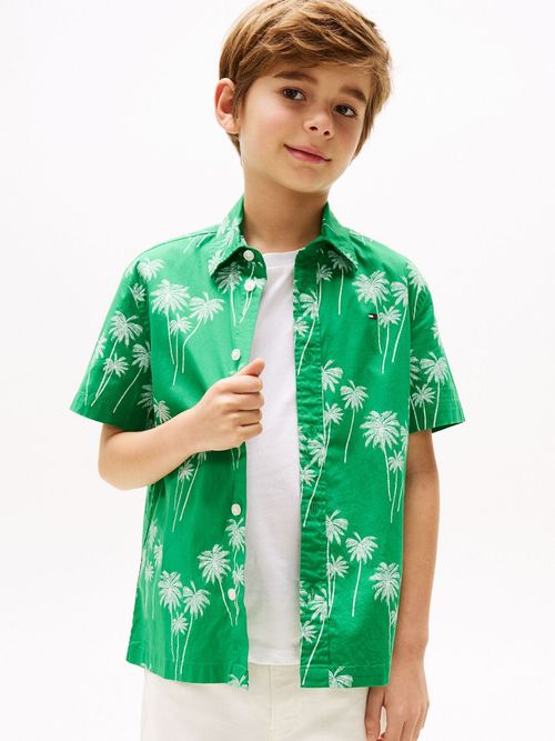 Camisa-de-manga-corta-con-flores-estampadas