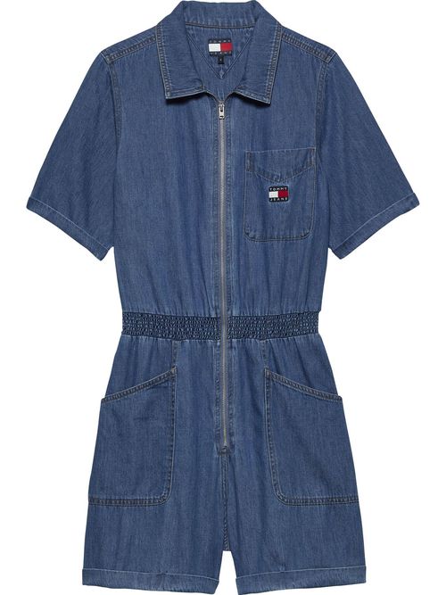 Jumpsuit-denim-con-logo