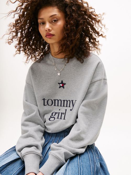 Sudadera-amplia-con-logo-de-Tommy-Girl