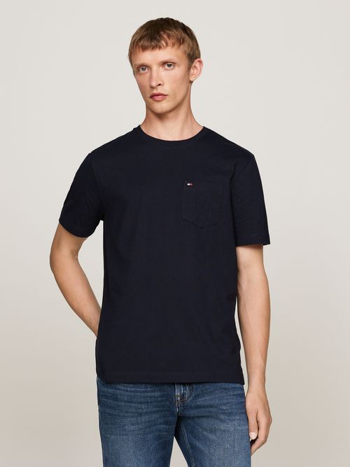 Camiseta-de-cuello-redondo-con-bolsillo
