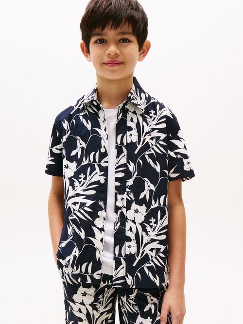 Camisa-de-manga-corta-con-flores-estampadas