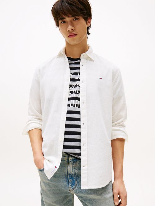 Camisa-manga-larga-de-lino-de-corte-regular