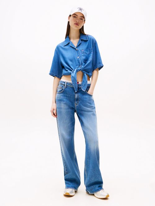 Camisa-de-manga-corta-con-lazo
