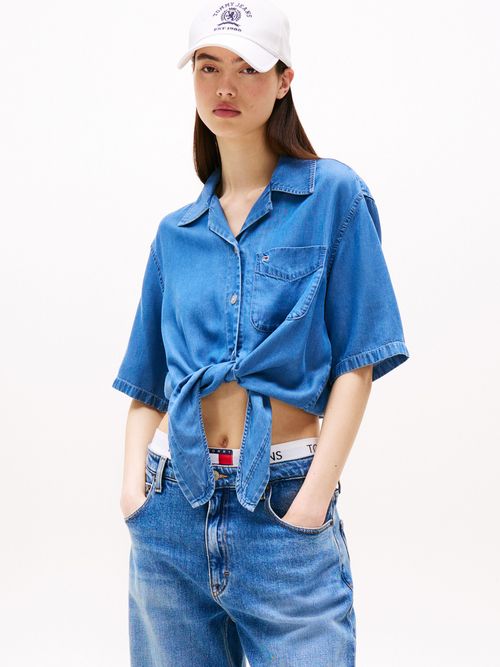 Camisa-de-manga-corta-con-lazo
