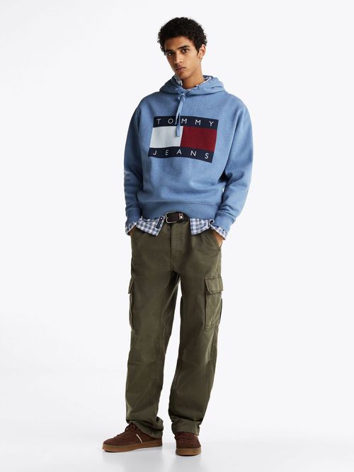 Sudadera-amplia-de-melange-con-capucha