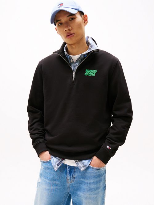 Sudadera-con-cremallera-corta-y-logo-burbuja