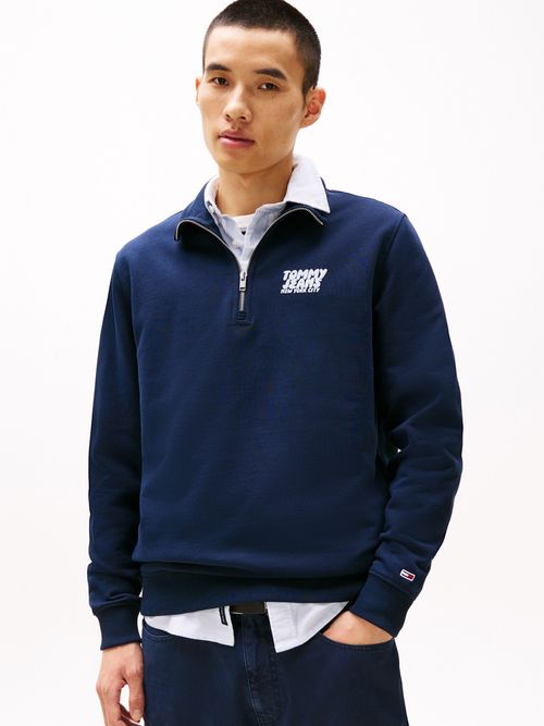 Sudadera-con-cremallera-corta-y-logo-burbuja