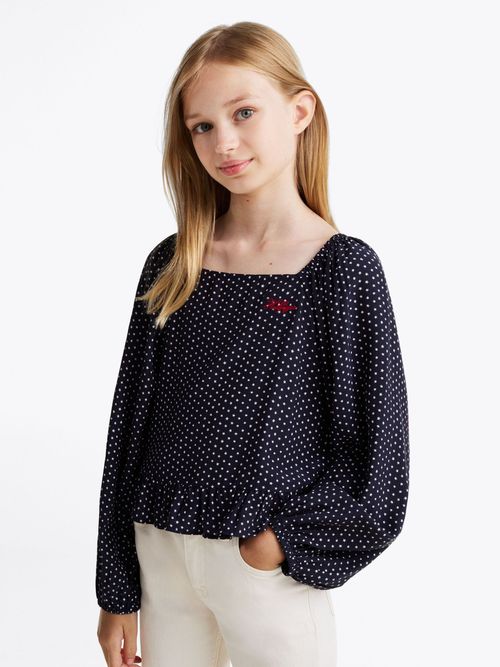 Blusa-con-fruncido-y-estampado-de-estrellas