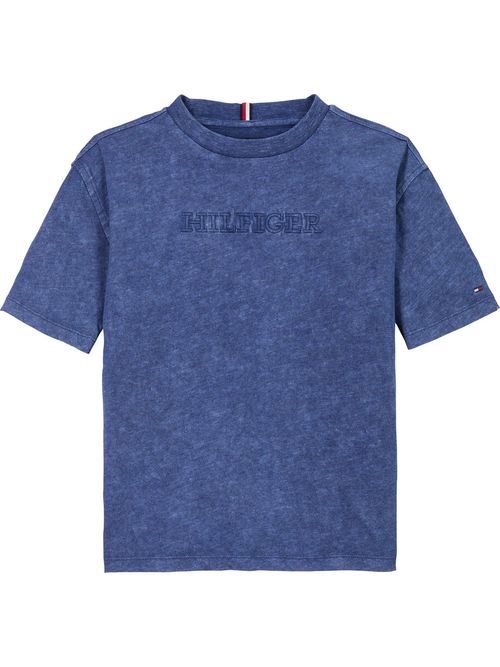 Camiseta-denim-de-cuello-redondo-con-logo