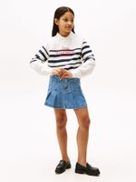 Minifalda-denim-plisada