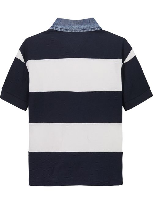Polo-con-cuello-de-chambray-a-rayas