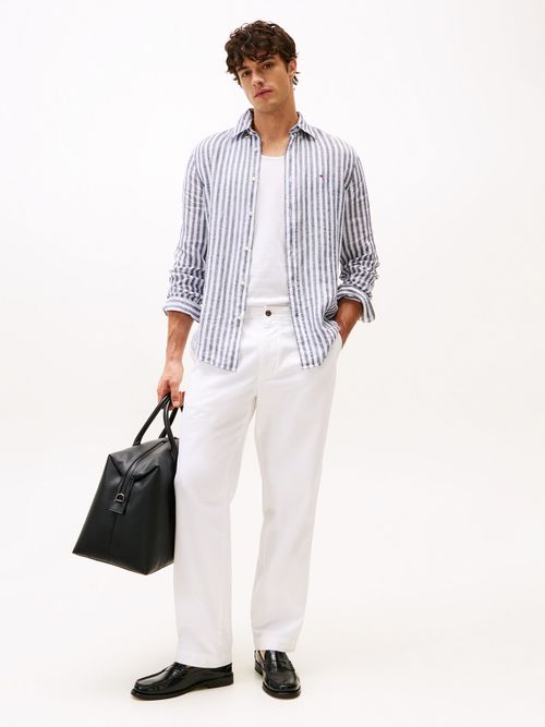 Camisa-de-rayas-en-lino-de-corte-regular