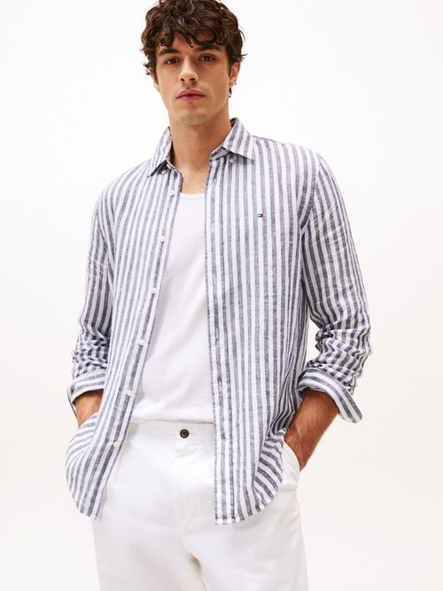 Camisa-de-rayas-en-lino-de-corte-regular