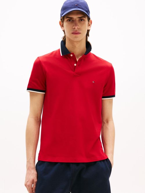Polo-con-cuello-de-punto-a-contraste