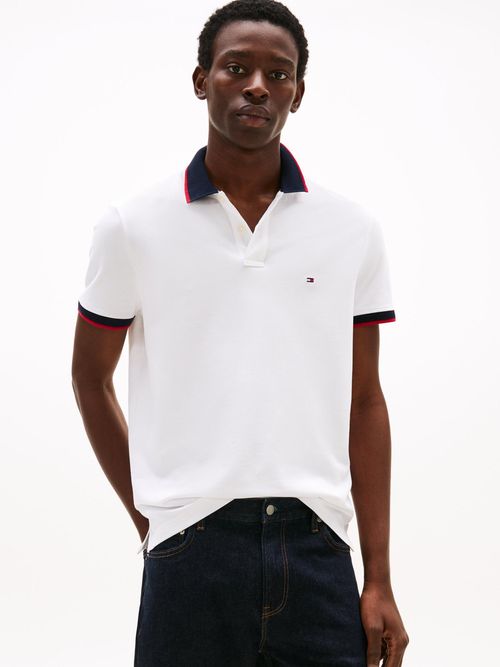 Polo-con-cuello-de-punto-a-contraste