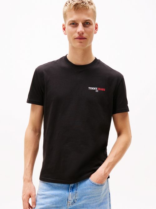 Camiseta-de-cuello-redondo-con-logo
