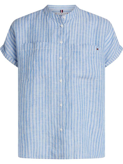 Blusa-amplia-de-manga-corta-en-lino
