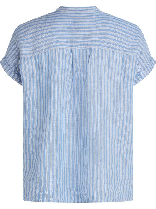Blusa-amplia-de-manga-corta-en-lino