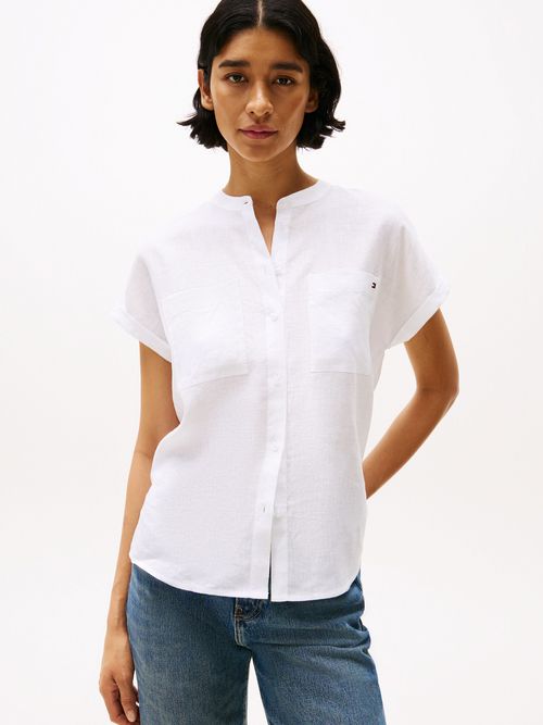 Blusa-amplia-de-manga-corta-en-lino