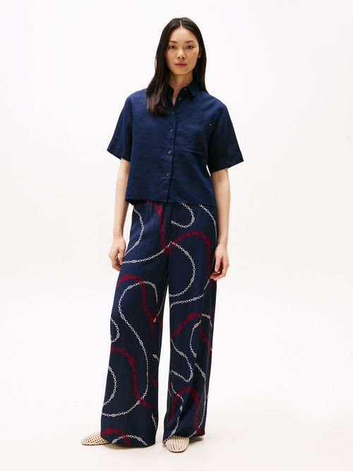 Camisa-amplia-de-manga-corta-en-lino