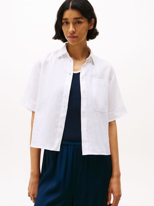 Camisa-amplia-de-manga-corta-en-lino