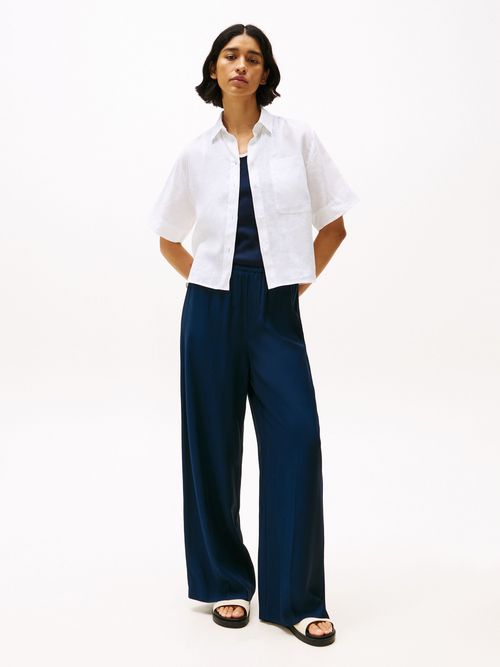 Camisa-amplia-de-manga-corta-en-lino