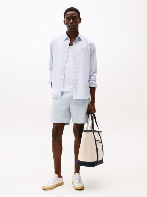 Pantalon-corto-regular-con-tacto-de-papel