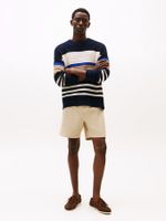 Pantalon-corto-regular-con-tacto-de-papel