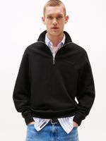 Sudadera-con-punto-gofrado-y-media-cremallera