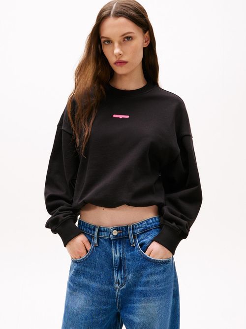 Sudadera-de-corte-cropped-con-logo-script