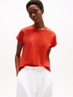 Camiseta-de-cuello-redondo-con-logo-bordado