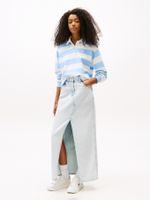 Falda-chaqueta-denim-larga-Claire-con-abertura