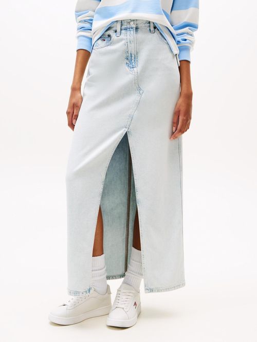 Falda-chaqueta-denim-larga-Claire-con-abertura