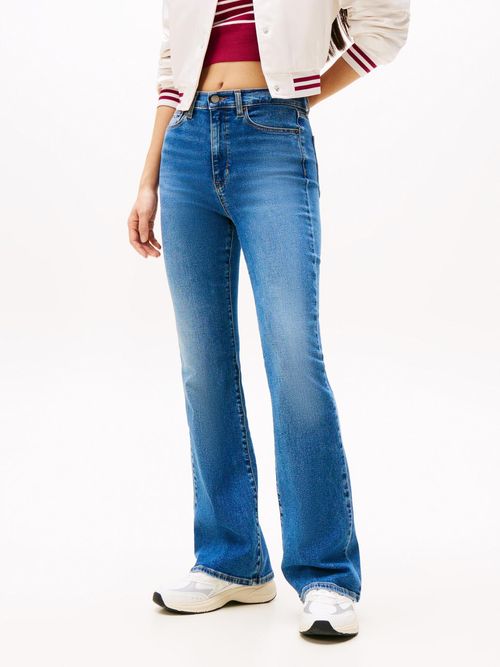 Jeans-de-campana-ajustados-de-talle-alto