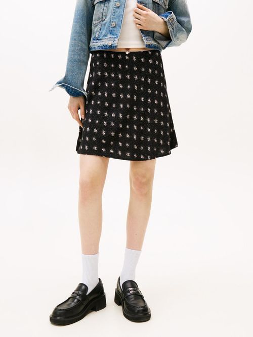 Minifalda-con-estampado-floral