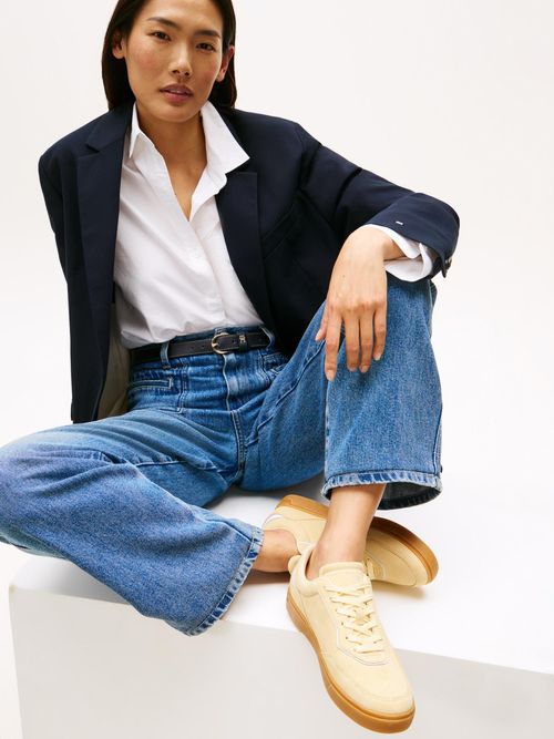 Zapatillas-Casual-de-ante-con-logo-en-relieve