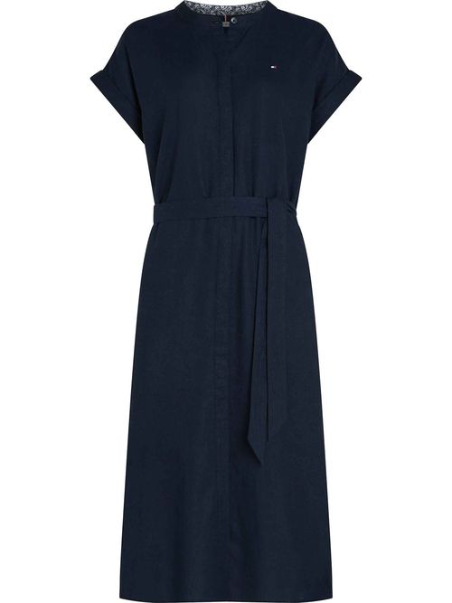 Vestido-de-lino-con-manga-regulable-